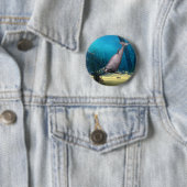 Dolfijn Ronde Button 5,7 Cm (In situ)