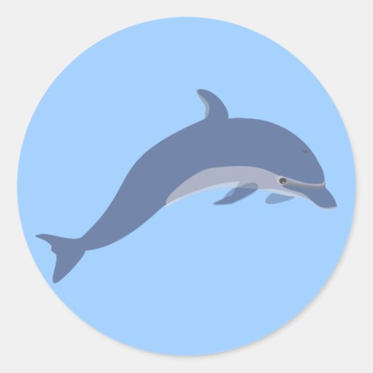 Dolfijn Ronde Sticker (Voorkant)