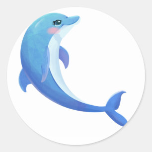 dolfijn ronde sticker
