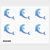 dolfijn ronde sticker (Vel)