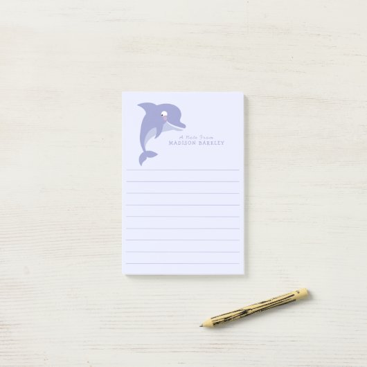 Dolfijn Schattig Kindje Post-it® Notes (Op bureau)