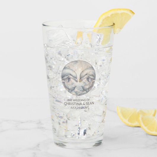 Dolfijn Sjabloon Trouwglas Glas (Achterkant ijs)