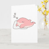 Dolfijn slaapt op kussen kaart (Gele Bloem)