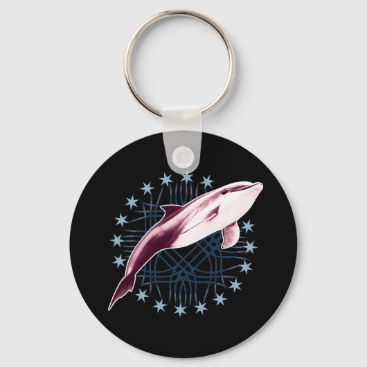 Dolfijn Slick Grafisch Ontwerp Sleutelhanger (Voorkant)