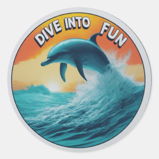 Dolfijn speelse sticker (Voorkant)