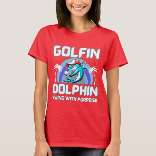 Dolfijn spelen golf shirt | Cadeau voor papa (Voorkant)