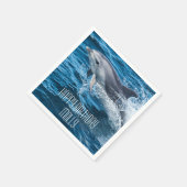 Dolfijn spetterend aangepaste verjaardagsfeestje servet (Hoek)