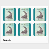 Dolfijn spettert rond dank je vierkante sticker (Vel)