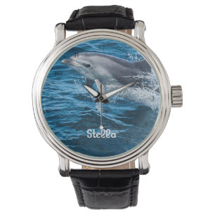 Dolfijn Splashing Gepersonaliseerd horloge