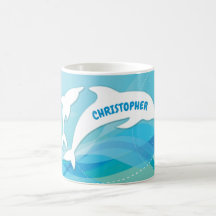 Dolfijn springen in oceaan gepersonaliseerd