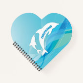 Dolfijn springen in oceaan gepersonaliseerd notitieboek (Voorkant)