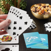Dolfijn springen in oceaan gepersonaliseerd pokerkaarten (Insitu)