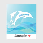 Dolfijn springen in oceaan gepersonaliseerd sticker (Vel)