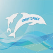 Dolfijn springen in oceaan gepersonaliseerd sticker (Voorkant)
