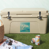 Dolfijn springen in oceaan gepersonaliseerd sticker (Koeler)