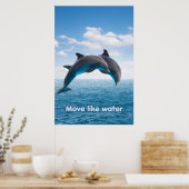 Dolfijn Springen Oceaan Wand Kunst Zomer Spat Post Poster (Keuken)