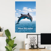 Dolfijn Springen Oceaan Wand Kunst Zomer Spat Post Poster (Thuiskantoor)