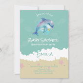 Dolfijn Strand Oceaan Baby Shower Kaart (Voorkant)