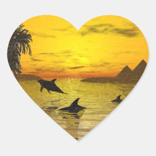 Dolfijn Sunset Sticker (Voorkant)