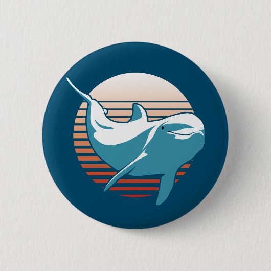 dolfijn T-shirt Ronde Button 5,7 Cm (Voorkant)