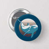  dolfijn T-shirt Ronde Button 5,7 Cm (Voorkant /achterkant)