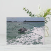 Dolfijn thema huwelijksuitnodiging kaart (Staand voorkant)