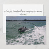 Dolfijn thema huwelijksuitnodiging kaart (Voorkant / Achterkant)