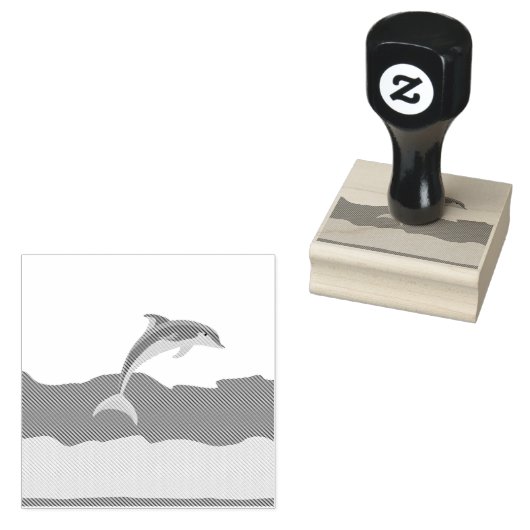 Dolfijn thema rubberstempel (Gestempeld)