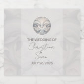 Dolfijn Theme Wedding Wijn Fles Label Set Sparkling Wijnetiket (Enkel label)