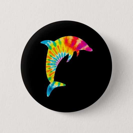 Dolfijn Tie Dye Ronde Button 5,7 Cm (Voorkant)