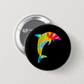 Dolfijn Tie Dye Ronde Button 5,7 Cm (Voorkant /achterkant)
