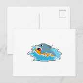 Dolfijn tijdens surfen met surfplank briefkaart (Voorkant / Achterkant)