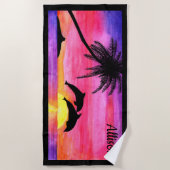 Dolfijn Tropisch Paradijs Gepersonaliseerde Strand Strandlaken (Voorkant)