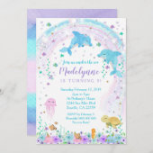 Dolfijn Uitnodiging, Dolfijn onder het Zee Uitnodi Kaart (Voorkant / Achterkant)