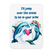 Dolfijn Valentijnsdag Kaart Magneet (Verticaal)