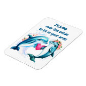 Dolfijn Valentijnsdag Kaart Magneet (Linkerzijde)