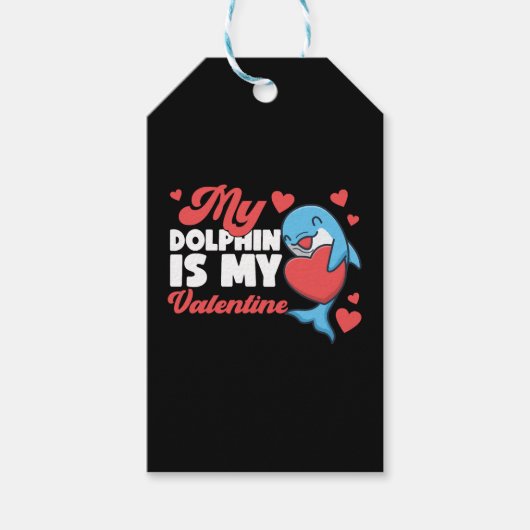 Dolfijn Valentijnsdag Mijn Dolfijn Cadeaulabel (Voorkant)