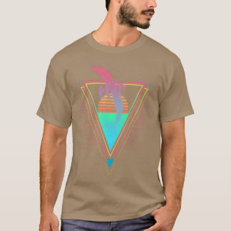 Dolfijn Vaporwave Synthwave 90s 80s Zonsondergang T-shirt