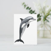Dolfijn Vector Art Illustratie met Zwart Wit Feestdagenkaart (Staand voorkant)
