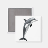 Dolfijn Vector Art Illustratie met Zwart Wit Magneet (Voorkant / Achterkant)
