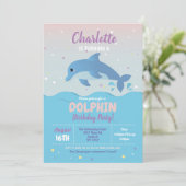 Dolfijn Verjaardag Party Beach Girls Ocean Kaart (Staand voorkant)