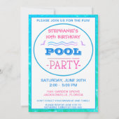 Dolfijn Verjaardag Zwembad Party Kaart (Achterkant)