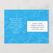 Dolfijn verjaardagsfeest uitnodigingskaart briefkaart (Achterkant)