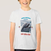 Dolfijn Verjaardagsspetters  Tri-Blend Shirt (Voorkant)
