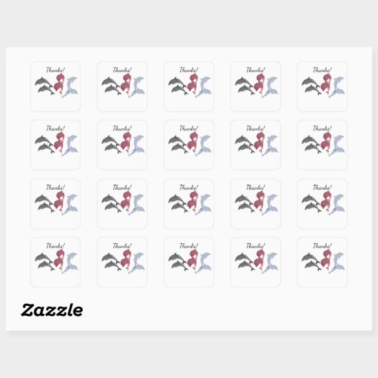 Dolfijn Vierkante Sticker (Vel)