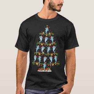 Dolfijn Vis Lichten Kerstman Dolfijn Kerstmis T-shirt