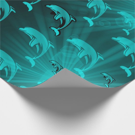 dolfijn, vis, natuur, aquatisch, design, mooi, cadeaupapier (Hoek)