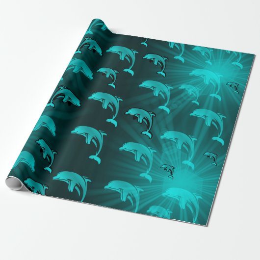 dolfijn, vis, natuur, water-, ontwerp, mooi, cadeaupapier (Uitgerold)