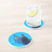 dolfijn vis zee onder water zandsteen onderzetter (Zijkant)