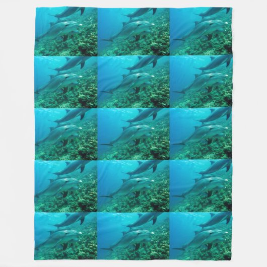 dolfijn vis zee onder water zwemmen fleece deken (Voorkant)